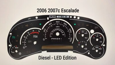 Escalade Gauge Face Edición LED para Silverado Sierra 2006 2007 Diesel Clusters Foto 1 de 4