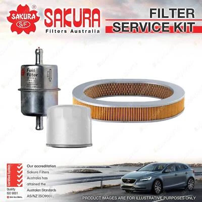 Sakura Oil Air Fuel Filter Service Kit for Ford Laser KA KB KC Meteor GA E3 E5 - image 1 of 2