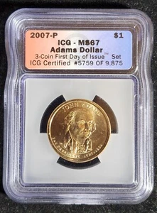2007 P John Adams DOLLAR. ICG MS67. Our SC106 - Picture 1 of 5