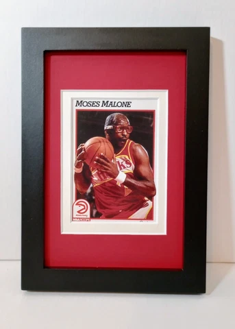 Moses Malone Atlanta Hawks Display Custom Framed NBA Basketball Card Plaque Cover