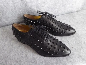 Roberto BOTTICELLI Derby derbies tout CUIR noir clouté  T 398 très bon état - Picture 1 of 12