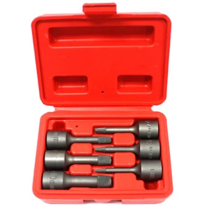 6pc 3/8" Drive Impact Screw Extractor Set MM Bolt Remover Set Spiral Wedge Proof - Foto 1 di 2