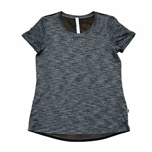 Lululemon Shirt Womens Size 8 Gray Tee Short Sleeve Space Dye Athletic Stretch