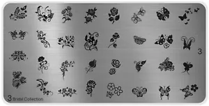 Bridal Collection 3 Flowers XL Stamping Image Plate MoYou Nail Fashion & Art - Picture 1 of 6