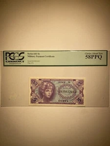 Series 641 Military Payment Certificate 5 Cents - Picture 1 of 2
