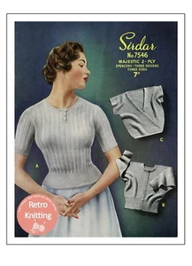 1940/50s Ladies Winter Vests in Three sizes Knitting Pattern - Picture 1 of 2