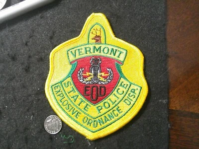 Vermont State Police EOD Bomb Squad Explosive Ordnance patch - Image 1 of 3