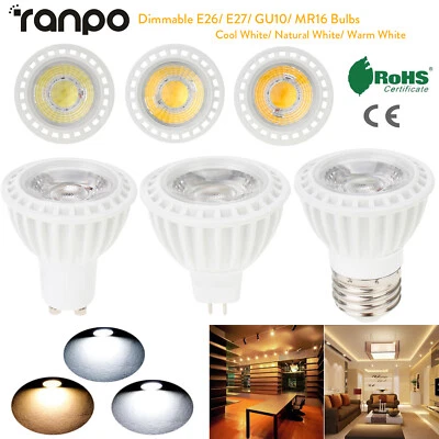 LED Dimmable COB Spotlight Bulbs 15W E27 GU10 MR16 220V 12V Cool Warm White RC - Image 1 of 4