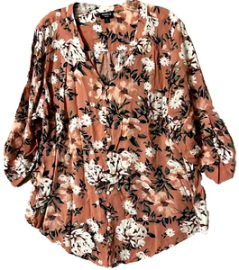Torrid Harper Pink Floral 3/4 Sleeve Challis Flowy Button Up Blouse Top Size 2 - Picture 1 of 7