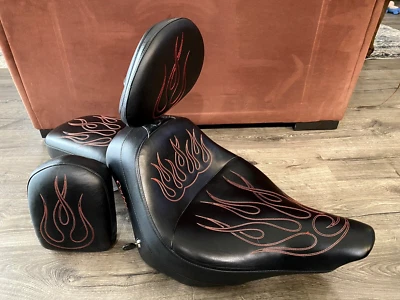 🔥Asiento térmico individual clásico Corbin con respaldo de conductor y barra Sissy y almohadilla de pastillas🔥 Foto 1 de 4