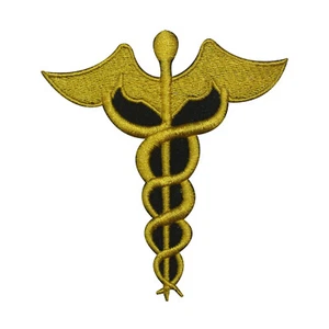 USA Healthcare medical caduceus Embroidered Iron on Sew on Patch Badge 9x9cm - Picture 1 of 1