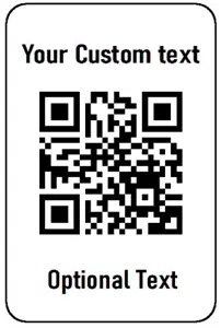 1000 personalisierte QR-Etiketten individuell bedruckte Rollenaufkleber 1,5" x 1" mit Textzeilen - Bild 1 von 1