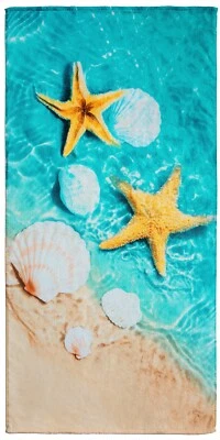 Toalla de playa de terciopelo premium conchas 3D de 30"x60" Foto 1 de 3