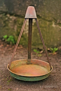 Antique Copper Poultry Feed Trough - Rustic Farmhouse Chicken Turkey Feeder - Picture 1 of 12