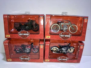 Konvolut 4 verschiedene Serien Maisto Harley Davidson Motorräder 1:18 1998 Oldtimer - Bild 1 von 12