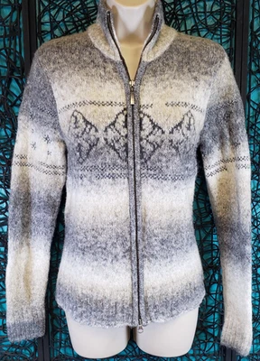 SUÉTER COLOMBIA XCO MEZCLA LANA MUJER M GRIS CREMA CREMALLERA COMPLETA COPO DE NIEVE INVIERNO Foto 1 de 4