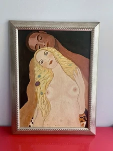 dopo GUSTAV KLIMT arte su tela "Falsa D'Autare" firmata ALFIA MAGRAM Italia OOAK - Foto 1 di 4