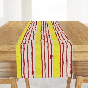 Minuano Yellow Stripe Retro Colour Stripes Guitar Playing Printed Table Runner - Picture 1 of 5