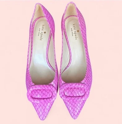 Tacones Kate Spade rosa con estampado de serpiente talla 8  Foto 1 de 4