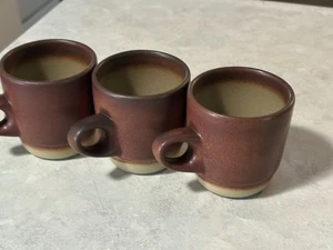 HEATH CERAMICS Set of 3 STACKING MUGS Mojave #205 Sandstone California - Picture 1 of 4