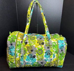 Vera Bradley DUFFEL Bag Travel Zip Tote LIMES UP Weekend Overnight - Picture 1 of 10