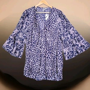 *New CATO Top Women's 18/20W Plus Tunic Chiffon Semi Sheer Animal Print Blouse - Picture 1 of 9