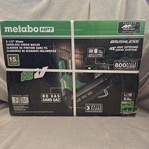 Clavadora Metabo HPT Inalámbrica 15 GA Acabado en Ángulo 21/2" Kit Batería 18v NT1865DMA(S) - Imagen 1 de 22