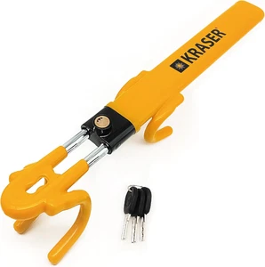 KR842Y Antifurto Auto Blocca Sterzo Alta Sicurezza, Doppio Gancio Regolabile, Pi - Foto 1 di 12