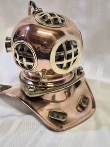 Vintage Miniture Copper And Brass Divers Helmet. - Picture 1 of 13