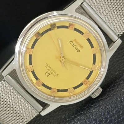 RELOJ ESFERA ORIGINAL HMT CHIRAG CUERDA MANUAL INDIO HOMBRE VINTAGE a702056-1 - Imagen 1 de 4