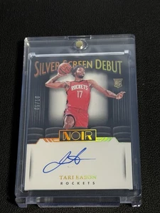 2022-23 Panini Noir Tari Eason #18 Silver Screen Debut RC Auto Gold 5/10 Rockets - Bild 1 von 2
