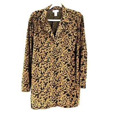 Top túnica Diane Von Furstenberg terciopelo agotado para mujer 1X botón dorado delantero EE. UU. Foto 1 de 4