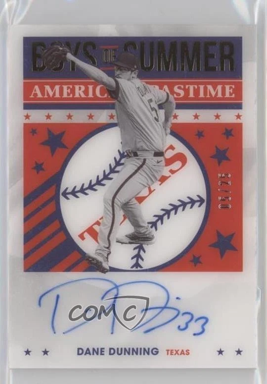 2021 Panini Chronicles Boys of Summer Gold /25 Dane Dunning Rookie Auto RC - Image 1 of 2