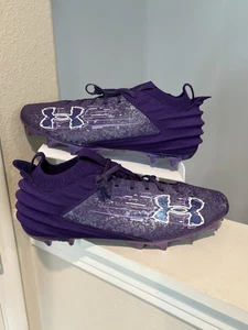 Under Armour Blur Smoke 2 Suede Football Cleats Purple 3027978-500 Men's Size 13 - Picture 1 of 9