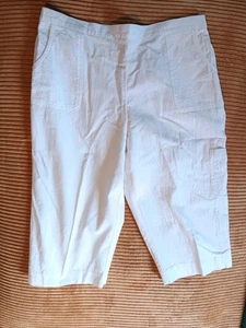 Alfred Dunner Capris Bianco Donna 14P Tasca Elastica 33" Vita (D) - Foto 1 di 6