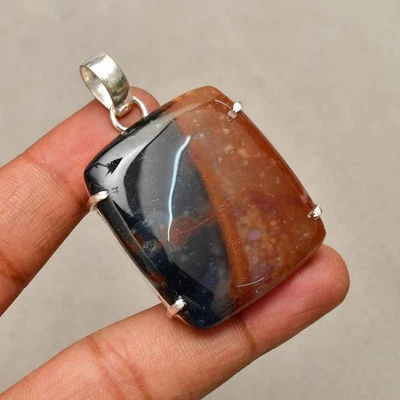 Colgante de joyería de plata de ley 925 hecho a mano con piedras preciosas de sodalita 1,96" Foto 1 de 4