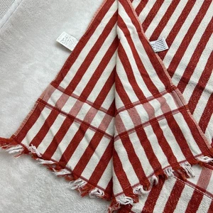 HERMES Paris Cotton Beach Bath Towel Stripe Red 130cm×80cm - Picture 1 of 10
