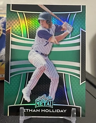2025 Leaf Metal Baseball Ethan Holliday Green Base SSP /7 - Image 1 of 2