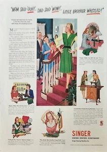 1945 Singer Sewing Centers Vintage Ad Mom said ooh dad said wow - Picture 1 of 1