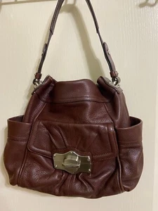 B Makowsky Brown Leather Hobo Shoulder Bag - Picture 1 of 4