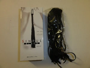 SINFUL black Leather Whip. Made of Vinyl and Leather - Picture 1 of 6