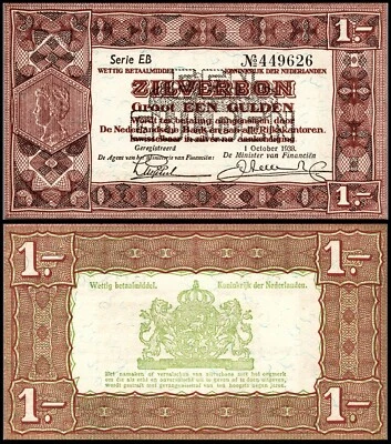 Netherlands 1 Gulden Zilverbon 1938, XF+, P-61 - Image 1 of 3