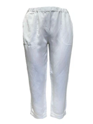 Marina Rinaldi Women's White Rebeccas Straight Leg Pants Welt Pockets Size Foto 1 de 3