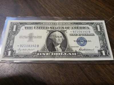 1957 Star Silver Certificate One Dollar Bill - *92108392B - Crisp - Image 1 of 4