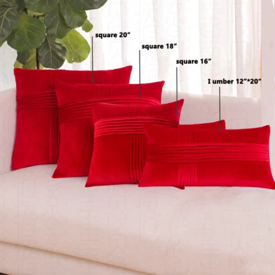 Throw Pillow Covers Set Of 2 Sofa Decor Velvet Cushion Cases 4 Sizes Multicolor - Image 1 of 4