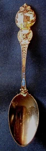 VINTAGE STERLING Silver Multi Color Enamel IOWA SOUVENIR SPOON - Picture 1 of 4