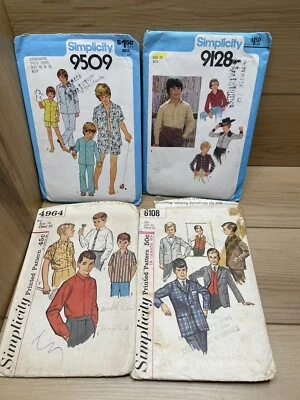 9509 Vintage Simplicity SEWING Pattern Boys Pajamas Shirt Shorts Pants 9105 9128 - Image 1 of 4