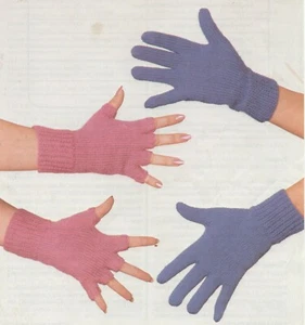 Vintage Strickanleitung für Handschuhe und fingerlose Handschuhe aus 4-fädigem Garn (565) - Bild 1 von 2