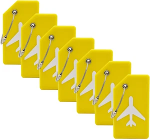 7 Pack Silicone Luggage Tag Baggage Handbag Travel Suitcase Tags with Name ID Ca - Picture 1 of 12
