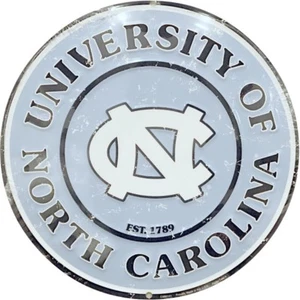 North Carolina Tar Heels 12" Round Metal Sign ↔ University Sports Dorm Fun Decor - Picture 1 of 1